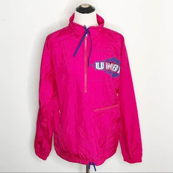 Umbro Other - Vtg 90s Umbro Hot Pink Quarter Zip Windbreaker